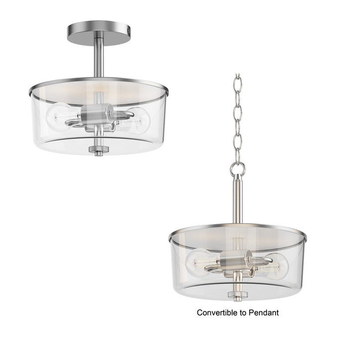 Maxim - 5692CLSN - Two Light Semi Flush/Pendant Convertible - Fuller - Satin Nickel