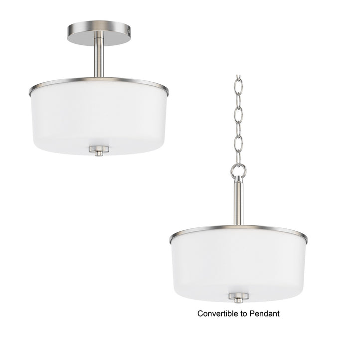 Maxim - 5692WTSN - Two Light Semi Flush/Pendant Convertible - Fuller - Satin Nickel