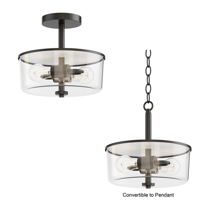 Maxim - 5692CLBK - Two Light Semi Flush/Pendant Convertible - Fuller - Black