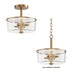 Maxim - 5692CLNAB - Two Light Semi Flush/Pendant Convertible - Fuller - Natural Aged Brass