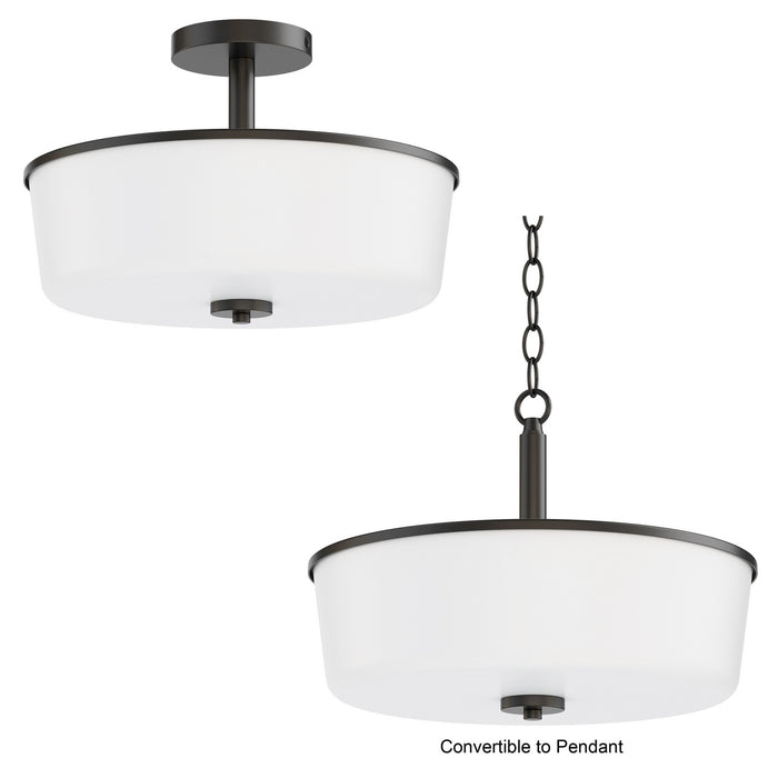 Maxim - 5695WTBK - Three Light Semi Flush/Pendant Convertible - Fuller - Black