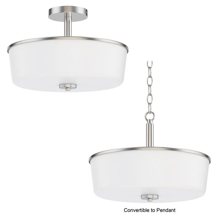 Maxim - 5695WTSN - Three Light Semi Flush/Pendant Convertible - Fuller - Satin Nickel