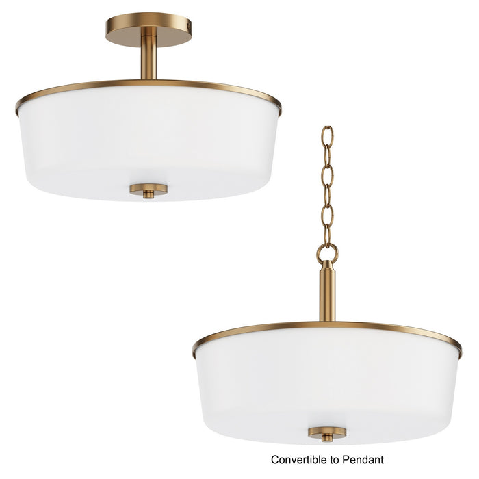 Maxim - 5695WTNAB - Three Light Semi Flush/Pendant Convertible - Fuller - Natural Aged Brass