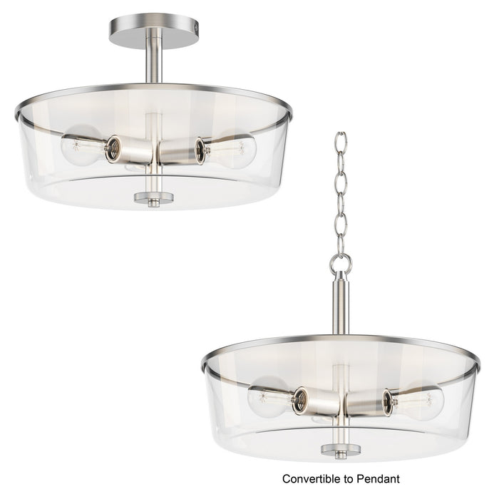 Maxim - 5695CLSN - Three Light Semi Flush/Pendant Convertible - Fuller - Satin Nickel