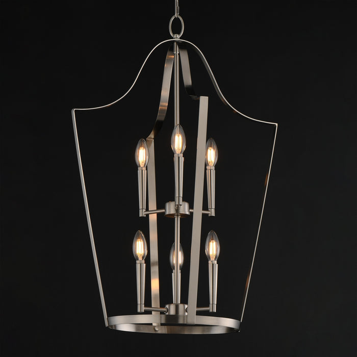 Maxim - 10426SN - Six Light Pendant - Arden - Satin Nickel