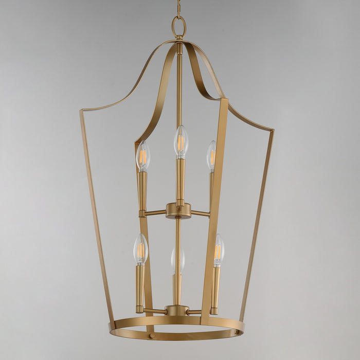 Maxim - 10426NAB - Six Light Pendant - Arden - Natural Aged Brass