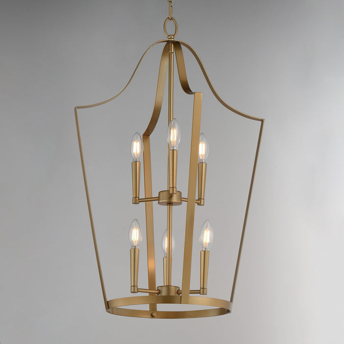 Maxim - 10426NAB - Six Light Pendant - Arden - Natural Aged Brass