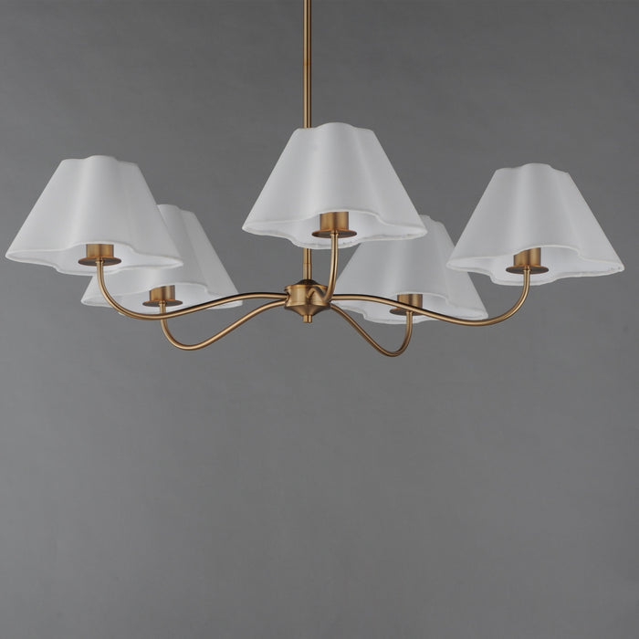 Maxim - 18105WTNAB - Five Light Chandelier - Saxon - Natural Aged Brass