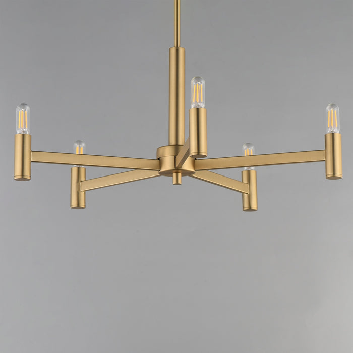 Maxim - 21365NAB - Five Light Chandelier - Emana - Natural Aged Brass