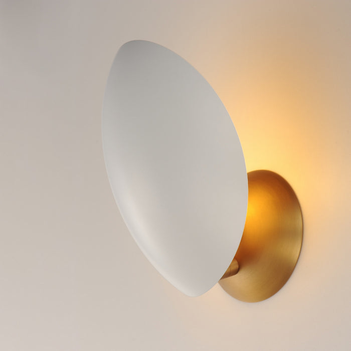Maxim - 10821WTNAB - One Light Wall Sconce - Maris - White/Natural Aged Brass