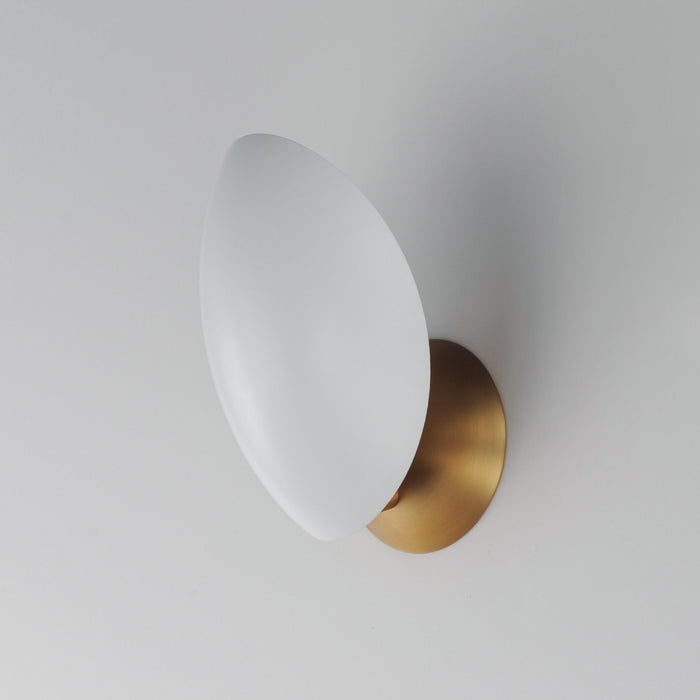 Maxim - 10821WTNAB - One Light Wall Sconce - Maris - White/Natural Aged Brass