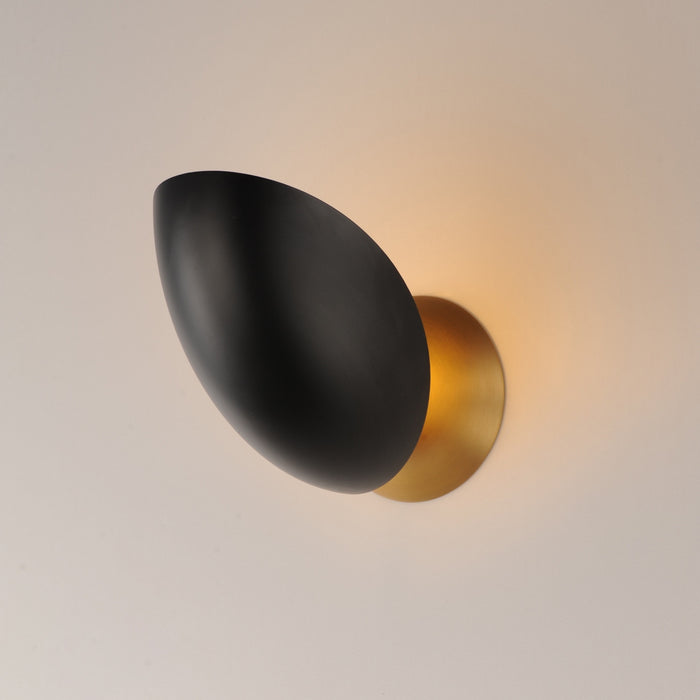 Maxim - 10821BKNAB - One Light Wall Sconce - Maris - Black / Natural Aged Brass