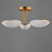 Maxim - 10823WTNAB - Three Light Semi Flush Mount - Maris - White/Natural Aged Brass