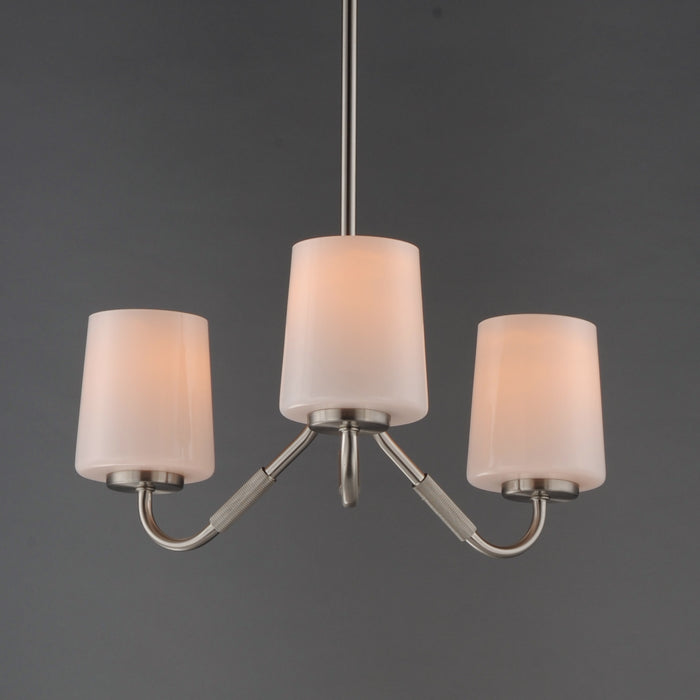 Maxim - 12695WTSN - Three Light Chandelier - Durham - Satin Nickel