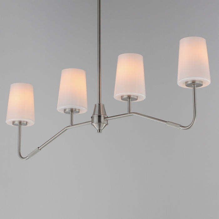 Maxim - 12697WTSN - Four Light Linear Chandelier - Durham - Satin Nickel