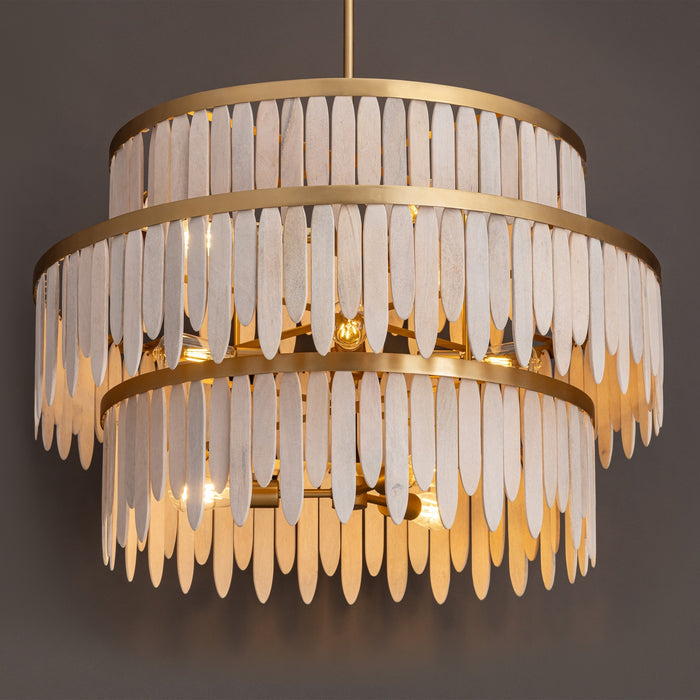 Maxim - 22514WWTNAB - Ten Light Chandelier - Marimba - Weathered White