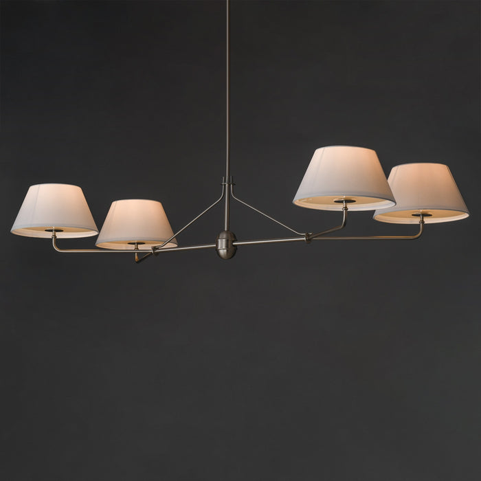 Maxim - 18414OFPN - Four Light Chandelier - Dunbridge - Polished Nickel