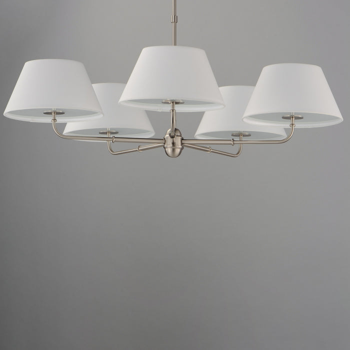 Maxim - 18415OFPN - Five Light Chandelier - Dunbridge - Polished Nickel