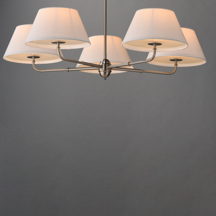 Maxim - 18415OFPN - Five Light Chandelier - Dunbridge - Polished Nickel