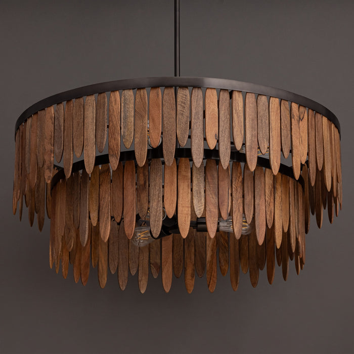 Maxim - 22513WNGM - Seven Light Pendant - Marimba - Walnut