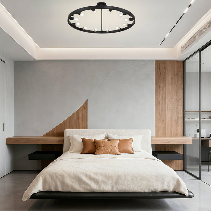 Golden - 1019-12SF BLK - 12 Light Semi-Flush Mount - Castile - Matte Black