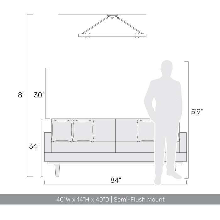 Golden - 1019-12SF BLK - 12 Light Semi-Flush Mount - Castile - Matte Black