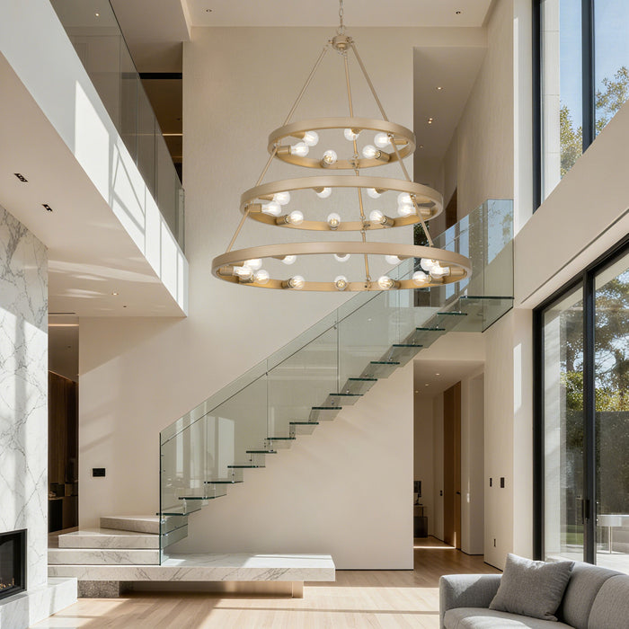 Golden - 1019-6-9-12 FRG - 27 Light Chandelier - Castile - French Gold