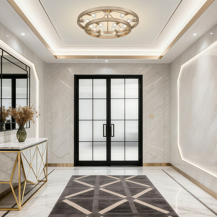 Golden - 1019-96SF FRG - 15 Light Semi-Flush Mount - Castile - French Gold