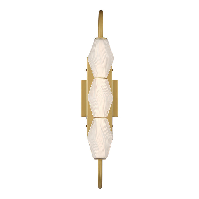 Golden - 1517-OWL3 SBG-FST - LED Outdoor Wall Mount - Geode - Satin Brushed Gold