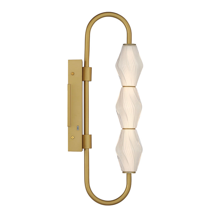 Golden - 1517-OWL3 SBG-FST - LED Outdoor Wall Mount - Geode - Satin Brushed Gold