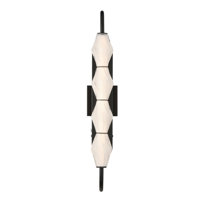 Golden - 1517-OWL4 BLK-FST - LED Outdoor Wall Mount - Geode - Matte Black
