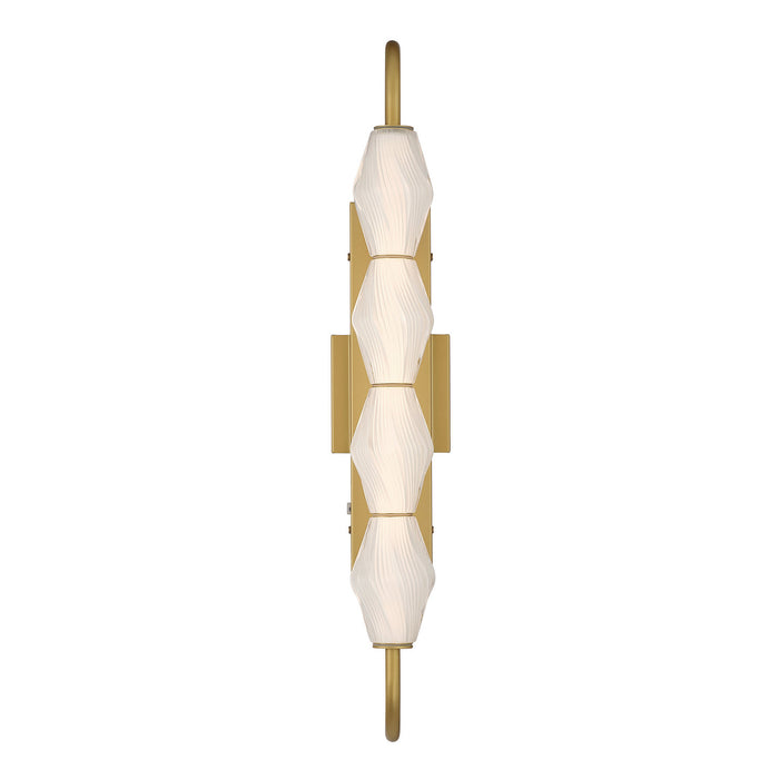 Golden - 1517-OWL4 SBG-FST - LED Outdoor Wall Mount - Geode - Satin Brushed Gold