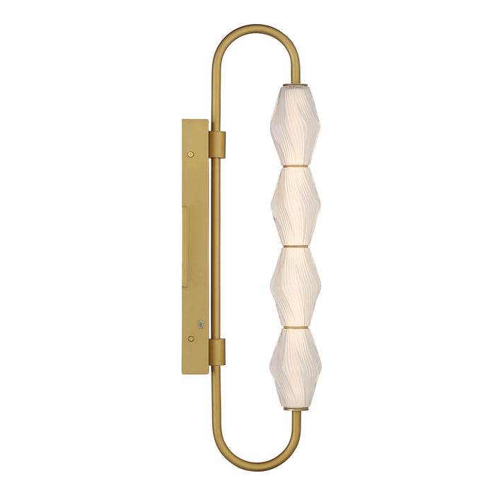 Golden - 1517-OWL4 SBG-FST - LED Outdoor Wall Mount - Geode - Satin Brushed Gold