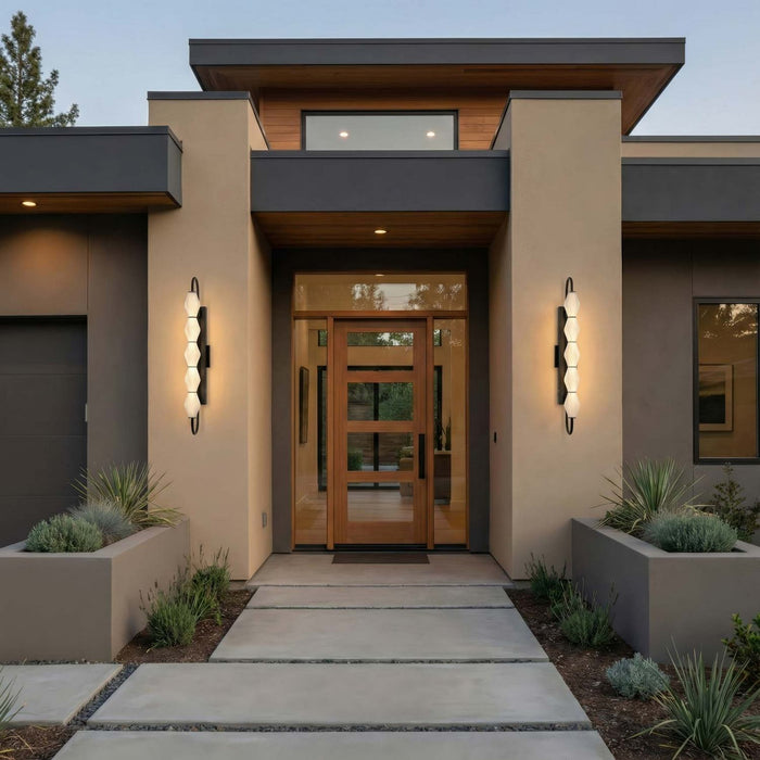 Golden - 1517-OWL5 BLK-FST - LED Outdoor Wall Mount - Geode - Matte Black