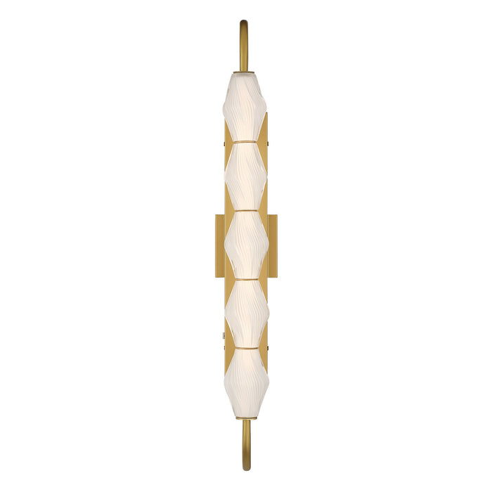 Golden - 1517-OWL5 SBG-FST - LED Outdoor Wall Mount - Geode - Satin Brushed Gold