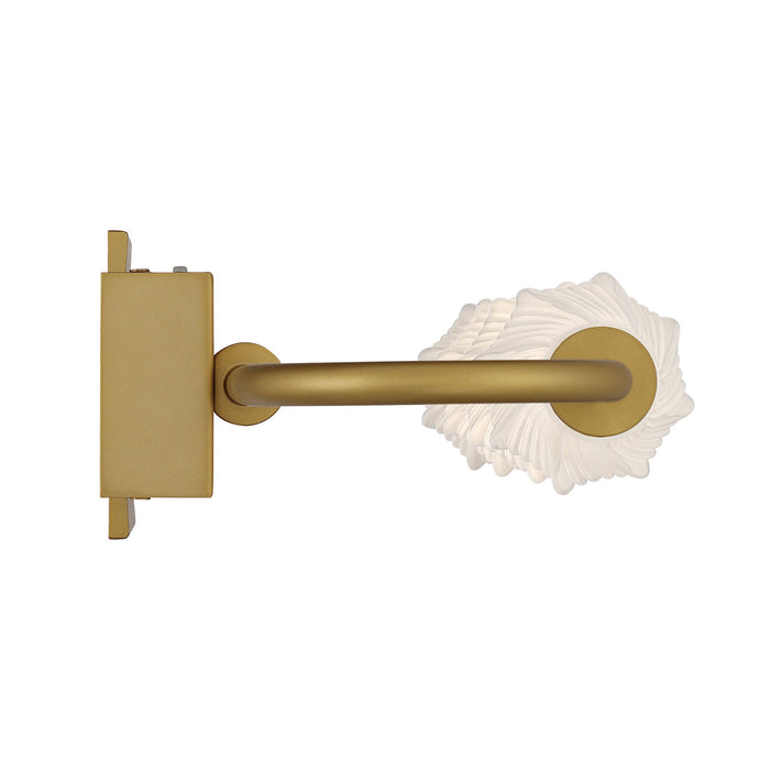 Golden - 1517-OWL5 SBG-FST - LED Outdoor Wall Mount - Geode - Satin Brushed Gold