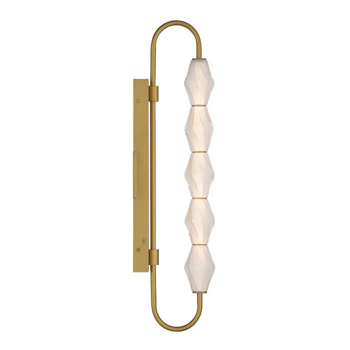 Golden - 1517-OWL5 SBG-FST - LED Outdoor Wall Mount - Geode - Satin Brushed Gold