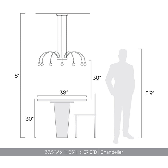 Golden - 1573-12 TG-B - LED Chandelier - Vario - Titanium Gold