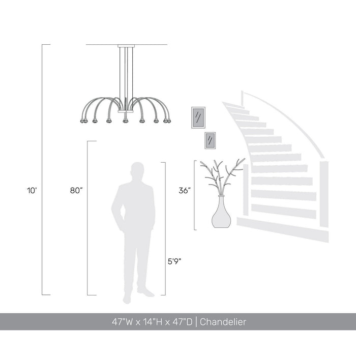 Golden - 1573-16 TG-C - LED Chandelier - Vario - Titanium Gold