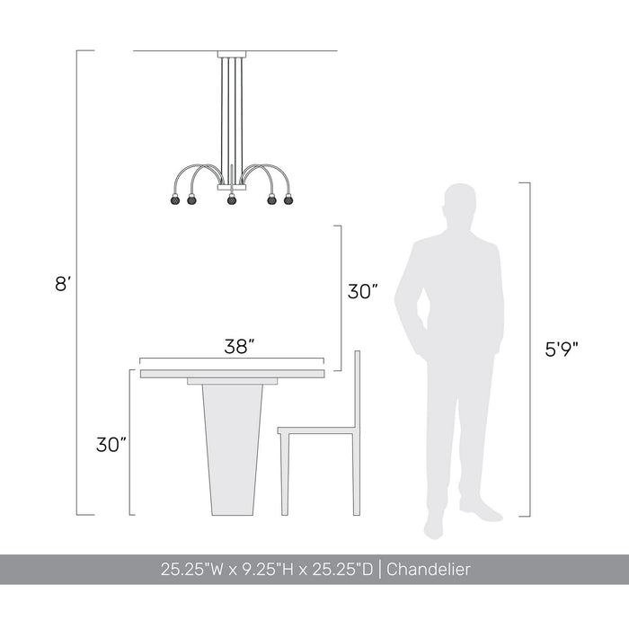 Golden - 1573-8 TG-B - LED Chandelier - Vario - Titanium Gold