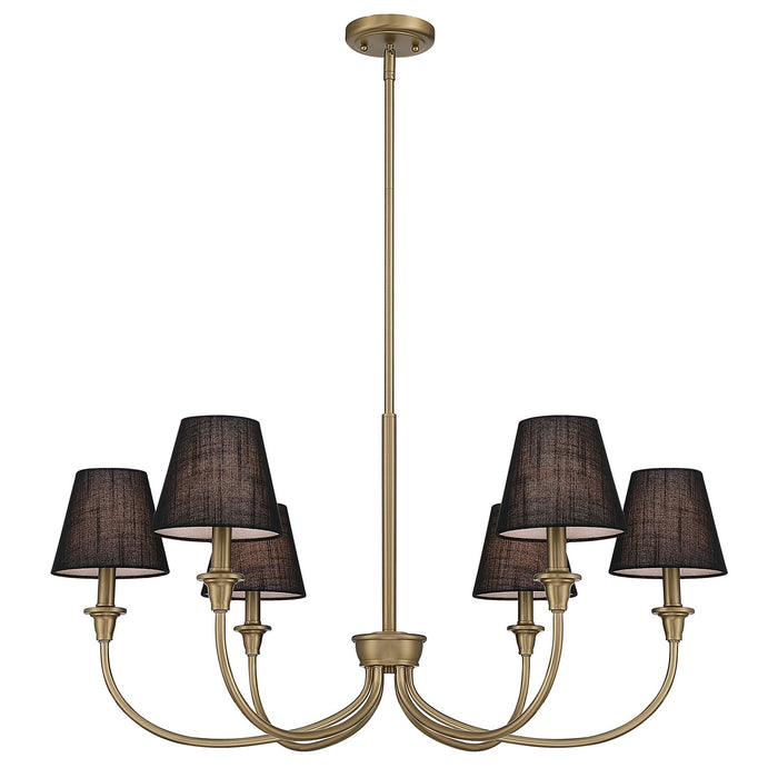 Golden - 1622-6 BCB-EHB - Six Light Chandelier - Brushed Champagne Brass