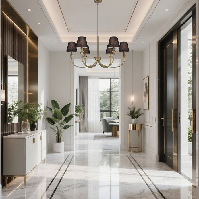 Golden - 1622-6 BCB-EHB - Six Light Chandelier - Brushed Champagne Brass