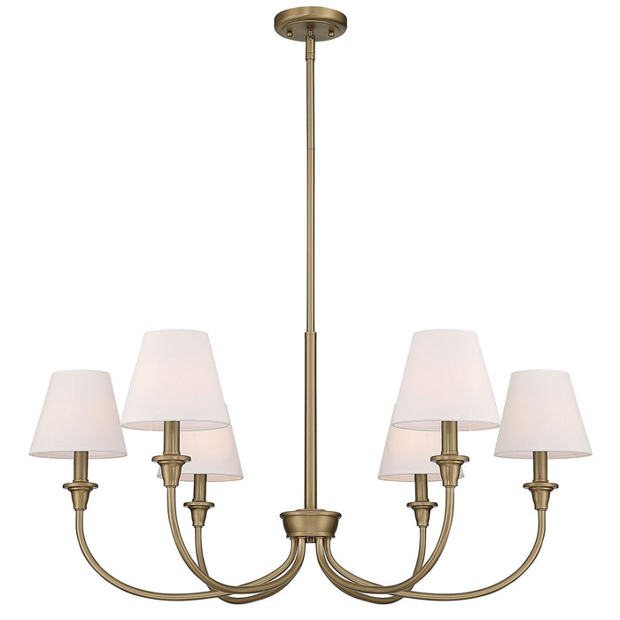 Golden - 1622-6 BCB-EHW - Six Light Chandelier - Brushed Champagne Brass