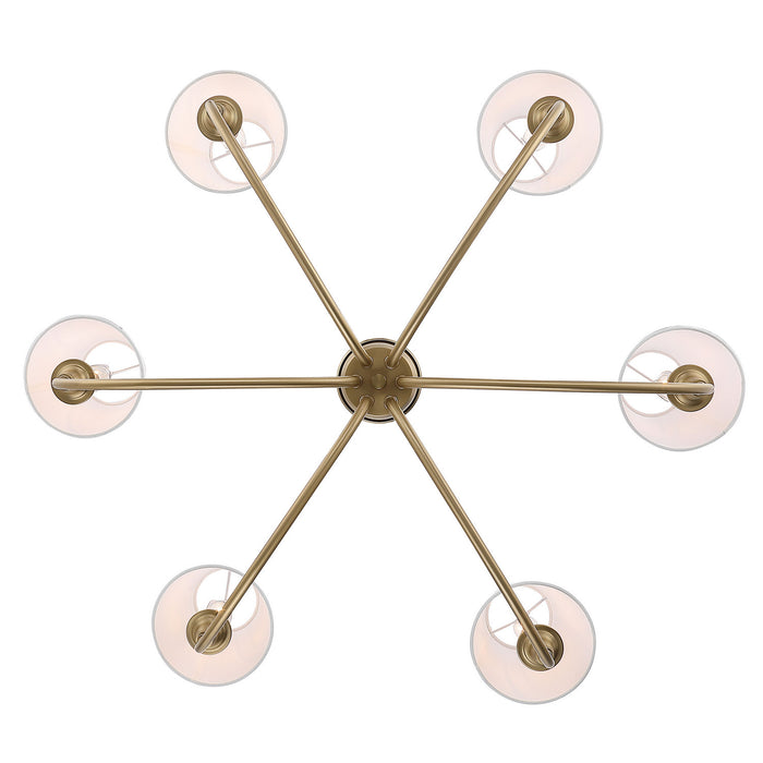 Golden - 1622-6 BCB-EHW - Six Light Chandelier - Brushed Champagne Brass