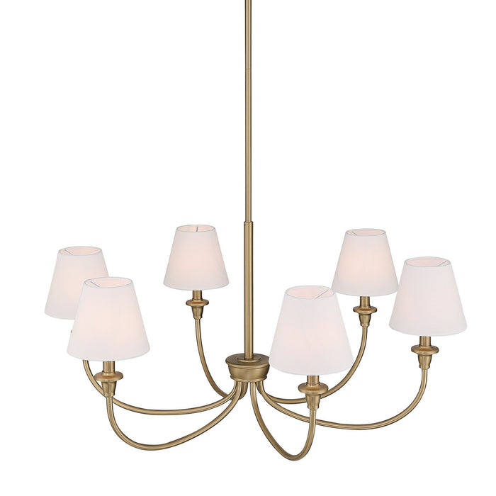 Golden - 1622-6 BCB-EHW - Six Light Chandelier - Brushed Champagne Brass