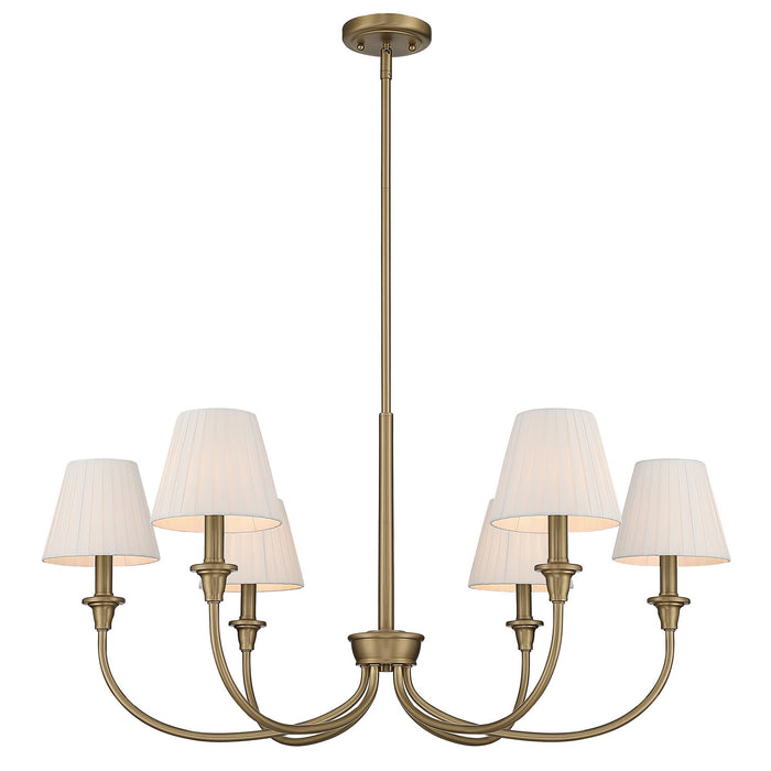 Golden - 1622-6 BCB-EPW - Six Light Chandelier - Brushed Champagne Brass