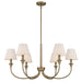 Golden - 1622-6 BCB-EPW - Six Light Chandelier - Brushed Champagne Brass
