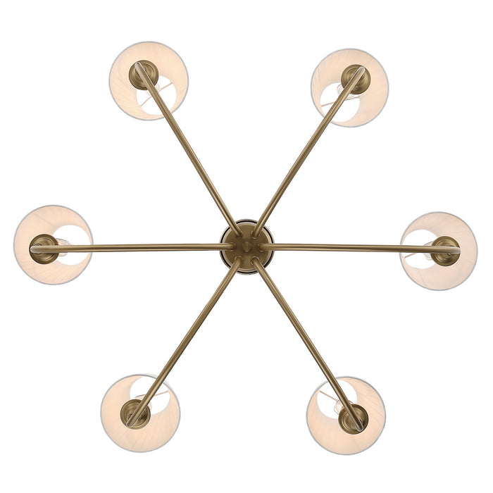 Golden - 1622-6 BCB-EPW - Six Light Chandelier - Brushed Champagne Brass