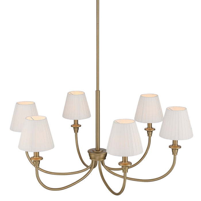 Golden - 1622-6 BCB-EPW - Six Light Chandelier - Brushed Champagne Brass