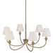 Golden - 1622-6 BCB-EPW - Six Light Chandelier - Brushed Champagne Brass